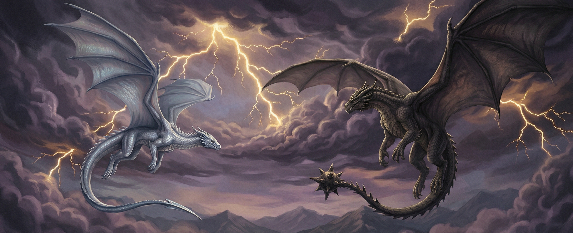 image of Tairn and Sgaeyl from Fourth Wing